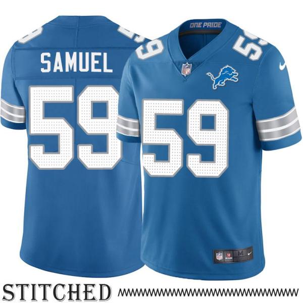 Detroit Lions #59 Khari Samuel Blue Home Jersey
