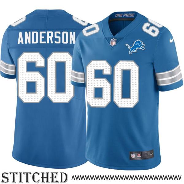 Detroit Lions #60 Gary Anderson Blue Home Jersey