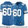 Detroit Lions #60 Bob Grottkau Blue Home Jersey