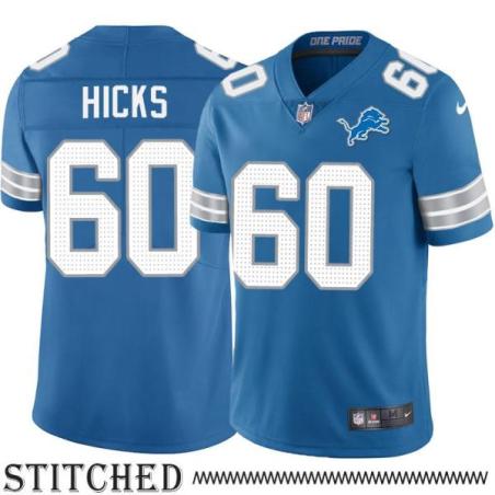 Detroit Lions #60 R.W. Hicks Blue Home Jersey