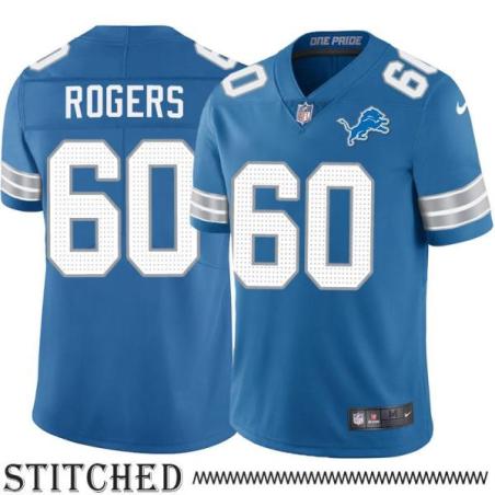 Detroit Lions #60 Reggie Rogers Blue Home Jersey