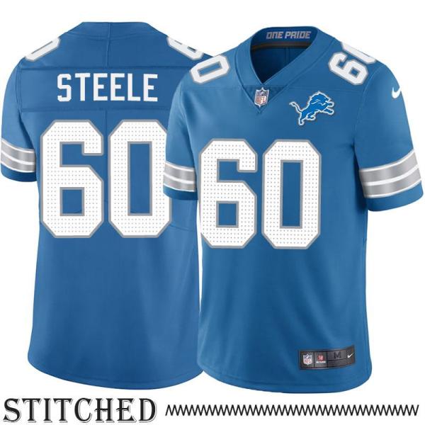 Detroit Lions #60 Chuck Steele Blue Home Jersey