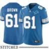 Detroit Lions #61 Ray Brown Blue Home Jersey