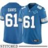 Detroit Lions #61 Frank Davis Blue Home Jersey