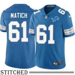 Detroit Lions #61 Trevor Matich Blue Home Jersey