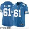 Detroit Lions #61 Trevor Matich Blue Home Jersey