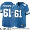 Detroit Lions #61 Chuck Sieminski Blue Home Jersey