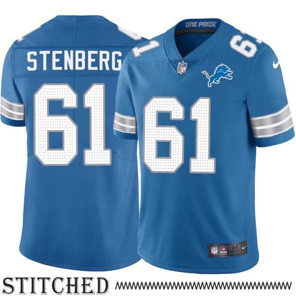 Detroit Lions #61 Logan Stenberg Blue Home Jersey