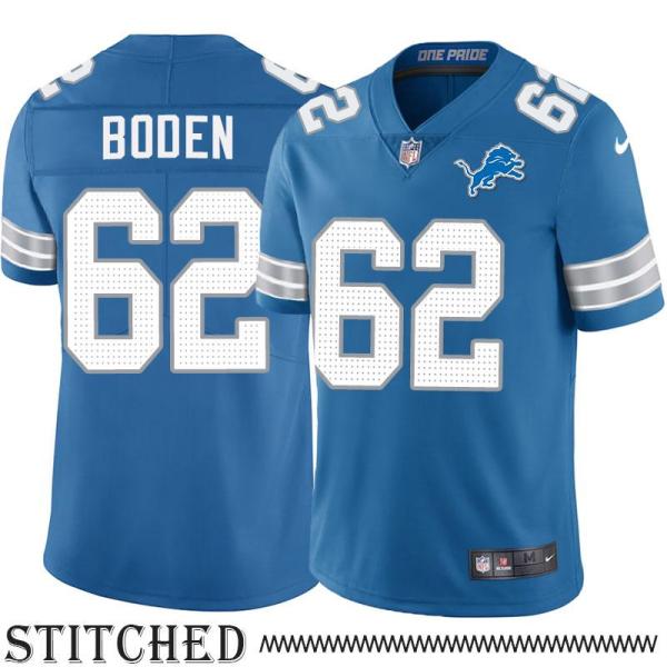 Detroit Lions #62 Lynn Boden Blue Home Jersey