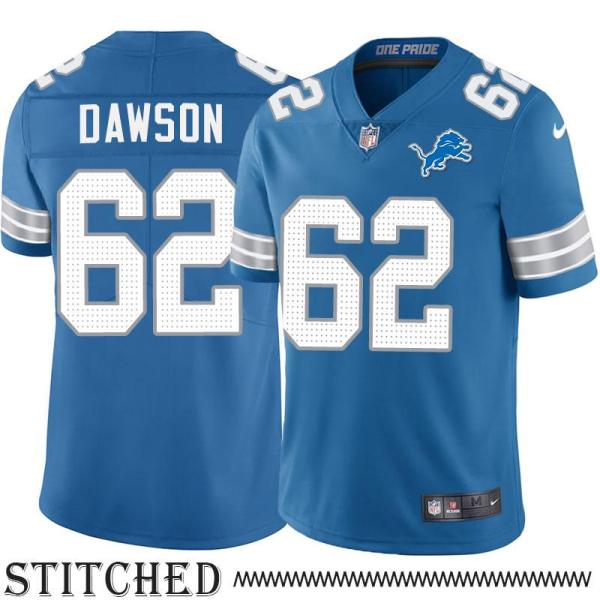 Detroit Lions #62 Keyunta Dawson Blue Home Jersey