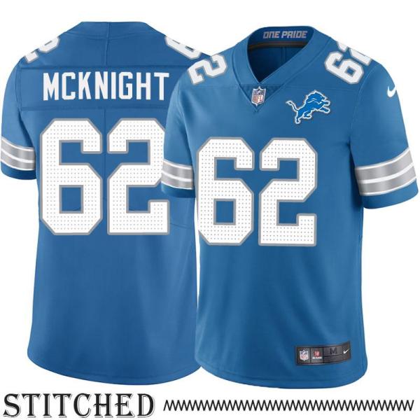 Detroit Lions #62 Dennis McKnight Blue Home Jersey