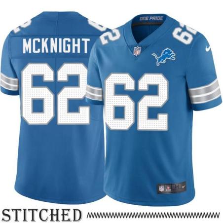 Detroit Lions #62 Dennis McKnight Blue Home Jersey