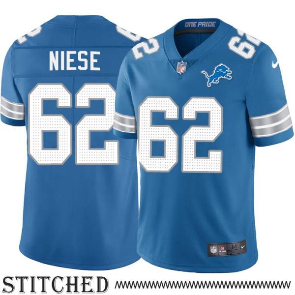 Detroit Lions #62 Michael Niese Blue Home Jersey