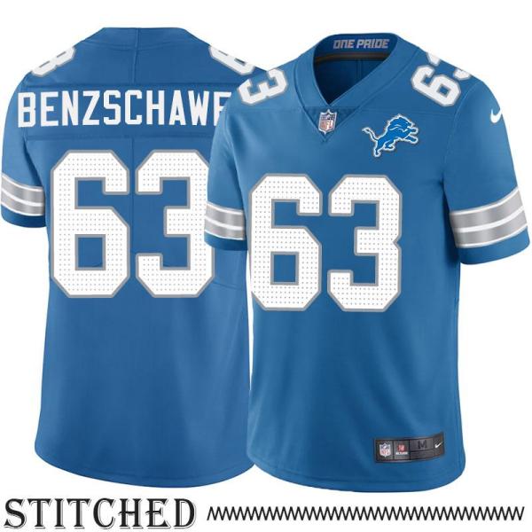 Detroit Lions #63 Beau Benzschawel Blue Home Jersey