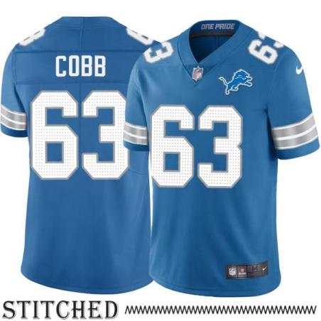 Detroit Lions #63 Garry Cobb Blue Home Jersey
