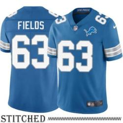 Detroit Lions #63 Edgar Fields Blue Home Jersey