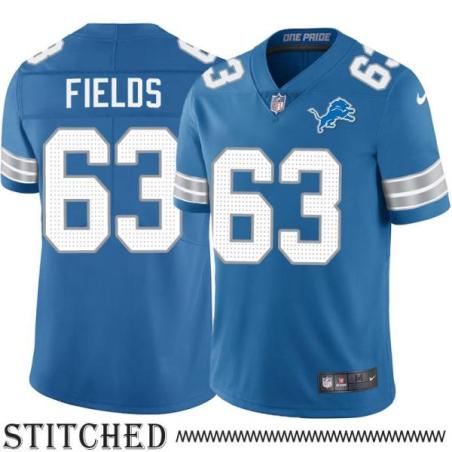 Detroit Lions #63 Edgar Fields Blue Home Jersey