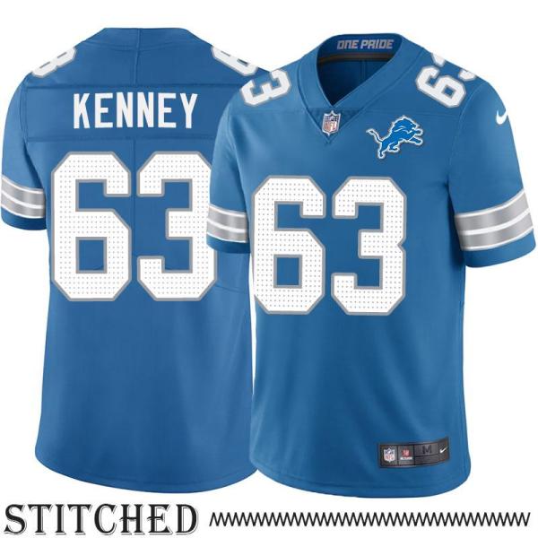 Detroit Lions #63 Steve Kenney Blue Home Jersey