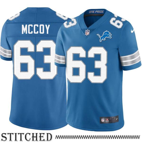 Detroit Lions #63 Mike McCoy Blue Home Jersey