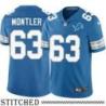 Detroit Lions #63 Mike Montler Blue Home Jersey