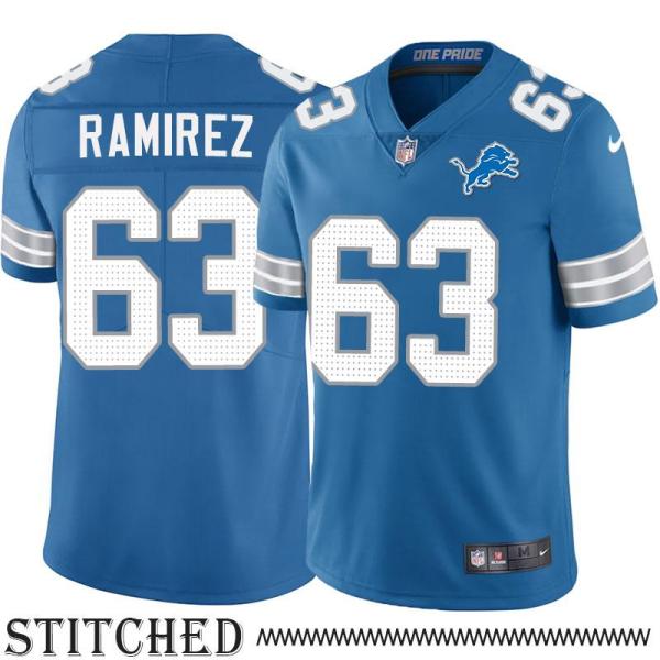 Detroit Lions #63 Manuel Ramirez Blue Home Jersey