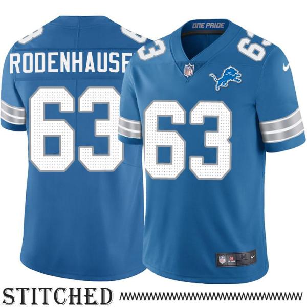 Detroit Lions #63 Mark Rodenhauser Blue Home Jersey