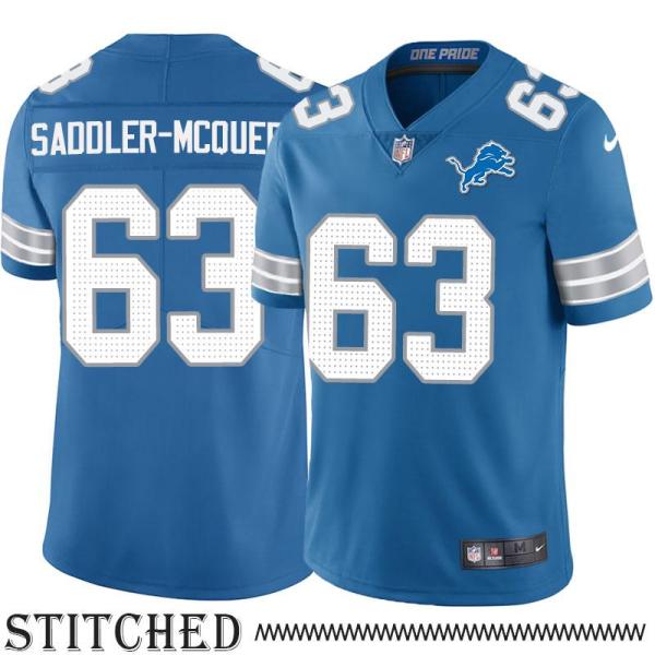 Detroit Lions #63 Jimmy Saddler-McQueen Blue Home Jersey