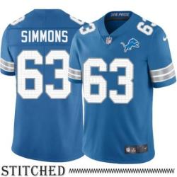 Detroit Lions #63 Dave Simmons Blue Home Jersey