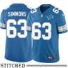 Detroit Lions #63 Dave Simmons Blue Home Jersey