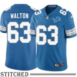 Detroit Lions #63 Chuck Walton Blue Home Jersey