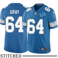 Detroit Lions #64 Dan Gray Blue Home Jersey