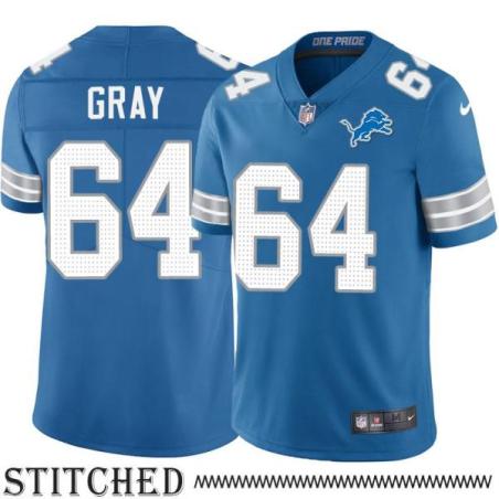 Detroit Lions #64 Dan Gray Blue Home Jersey