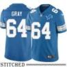 Detroit Lions #64 Dan Gray Blue Home Jersey