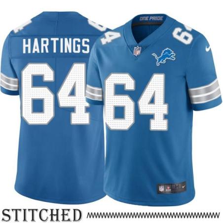 Detroit Lions #64 Jeff Hartings Blue Home Jersey