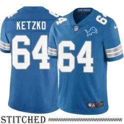 Detroit Lions #64 Alex Ketzko Blue Home Jersey