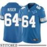 Detroit Lions #64 Paul Kiser Blue Home Jersey