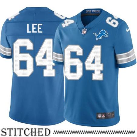 Detroit Lions #64 Larry Lee Blue Home Jersey