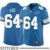 Detroit Lions #64 Larry Lee Blue Home Jersey