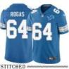 Detroit Lions #64 Dan Rogas Blue Home Jersey