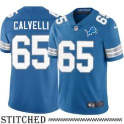 Detroit Lions #65 Tony Calvelli Blue Home Jersey