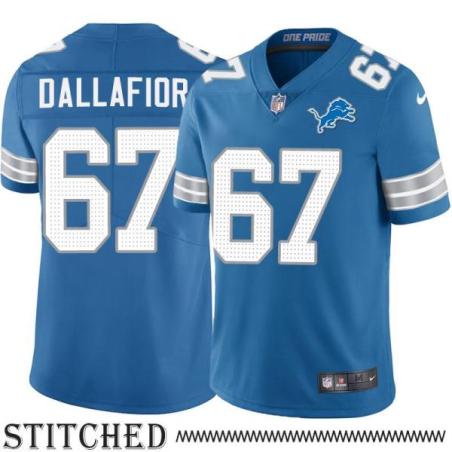 Detroit Lions #67 Ken Dallafior Blue Home Jersey