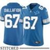 Detroit Lions #67 Ken Dallafior Blue Home Jersey