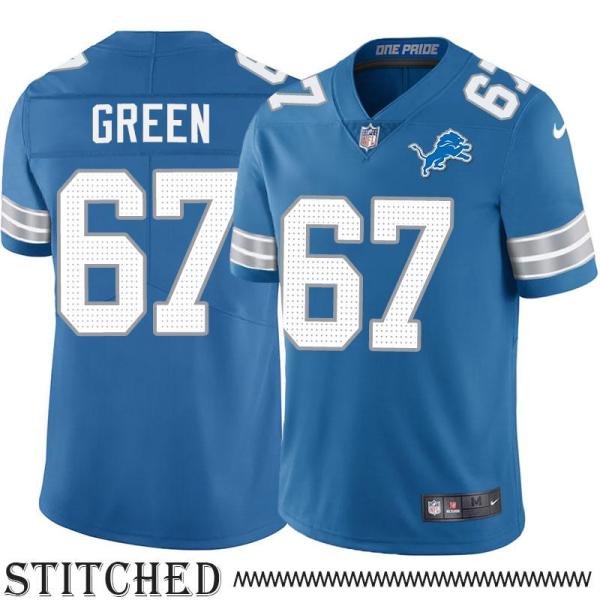 Detroit Lions #67 Donnie Green Blue Home Jersey