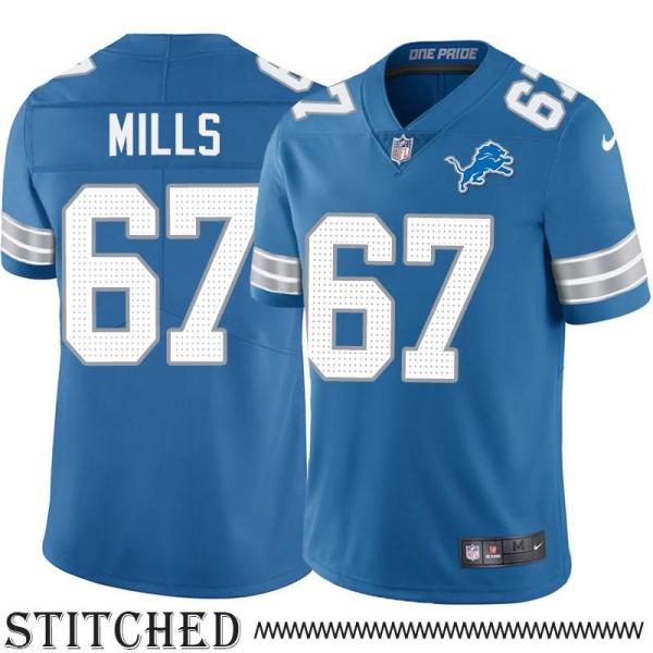 Detroit Lions #67 Dick Mills Blue Home Jersey