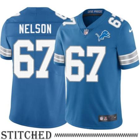 Detroit Lions #67 Matt Nelson Blue Home Jersey