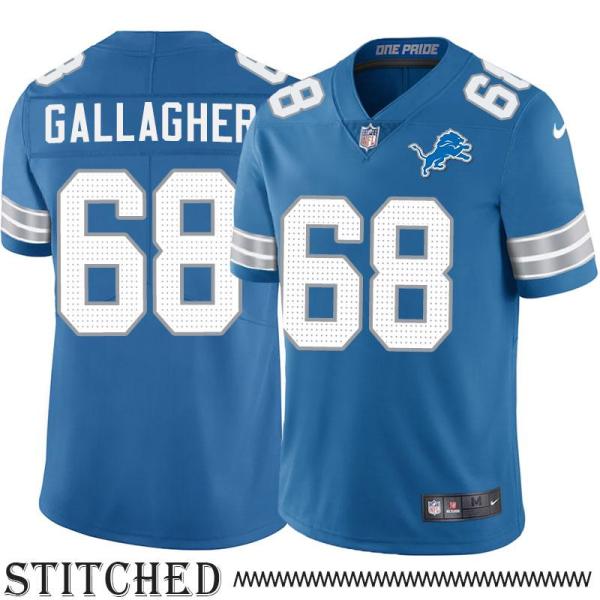 Detroit Lions #68 Frank Gallagher Blue Home Jersey