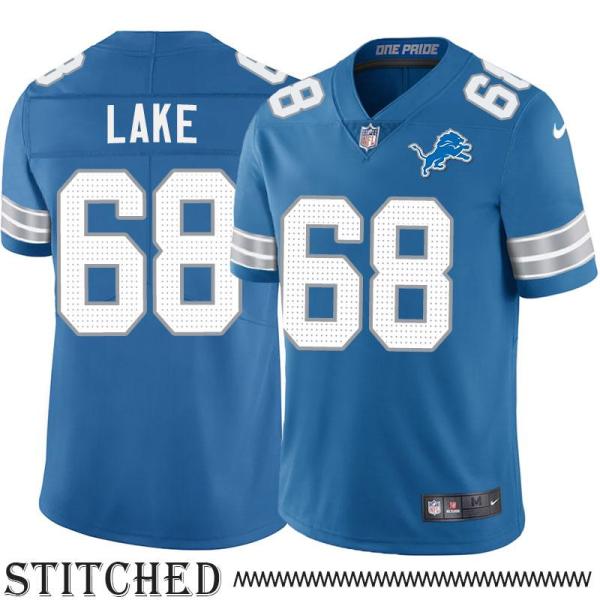 Detroit Lions #68 Antwan Lake Blue Home Jersey