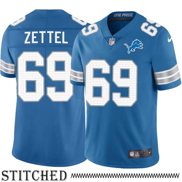 Detroit Lions #69 Anthony Zettel Blue Home Jersey