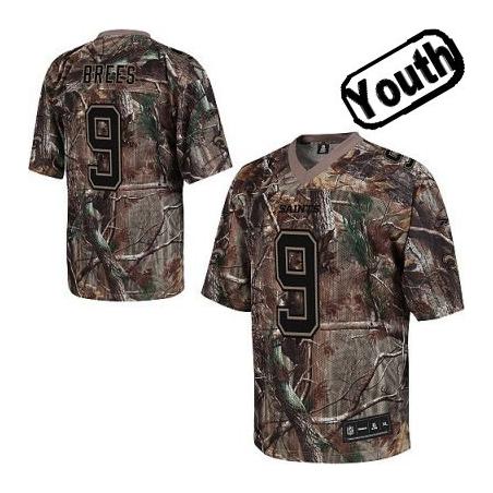 Drew Brees Youth Football Jersey -#9 New Orleans Youth Jersey(Camo)