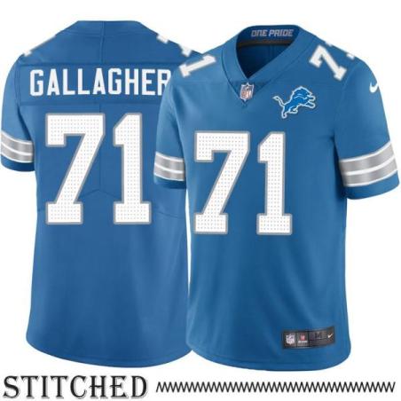 Detroit Lions #71 Dave Gallagher Blue Home Jersey